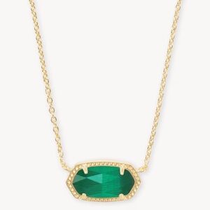 💚Brand New Elisa Gold Pendant Necklace in Emerald Cat’s Eye